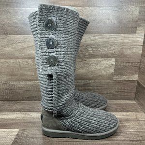 UGG Gray Knit Winter Boots